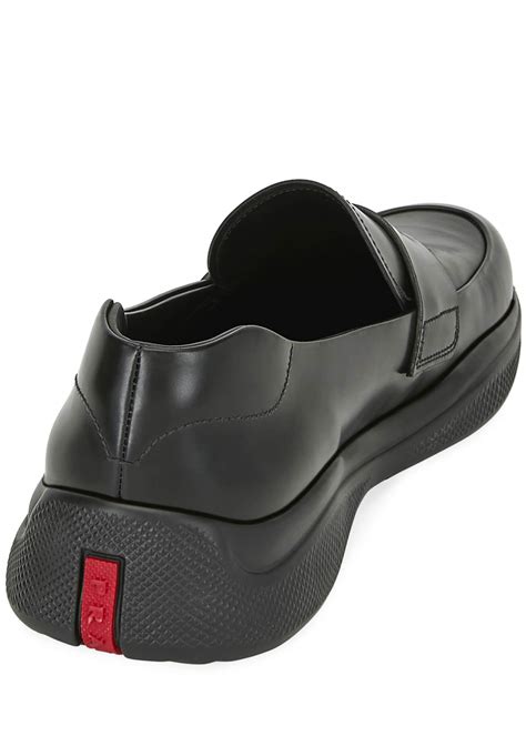 prada spazzolato penny loafer